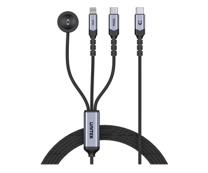 Kabel Unitek Kabel 3w1 USB-C  Lightning  Apple Watch PD 100W 480Mbps 1,2m